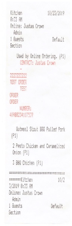 Scanned ticket